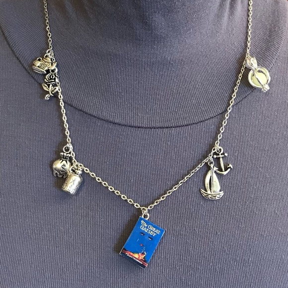 The Great Gatsby F. Scott Fitzgerald Handmade Glowing Literature Book Necklace - Picture 2 of 16